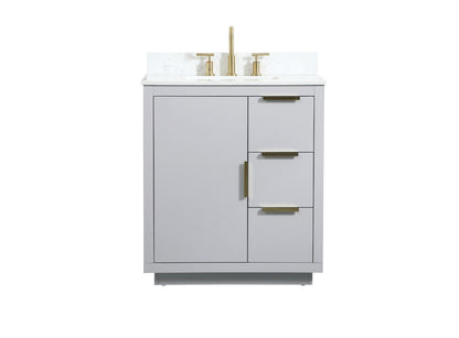 Elegant Furniture & Lighting - Blake 30 inch Single bathroom vanity in grey with backsplash - VF19430GR-BS veiw 1