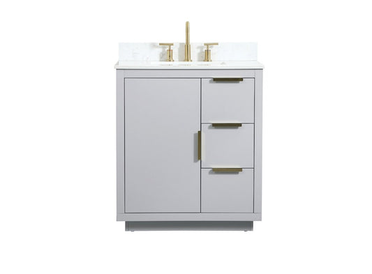 Elegant Furniture & Lighting - Blake 30 inch Single bathroom vanity in grey with backsplash - VF19430GR-BS veiw 1