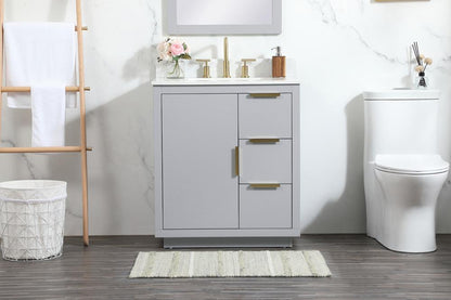 Elegant Furniture & Lighting - Blake 30 inch Single bathroom vanity in grey with backsplash - VF19430GR-BS veiw 2