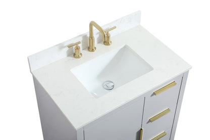 Elegant Furniture & Lighting - Blake 30 inch Single bathroom vanity in grey with backsplash - VF19430GR-BS veiw 3