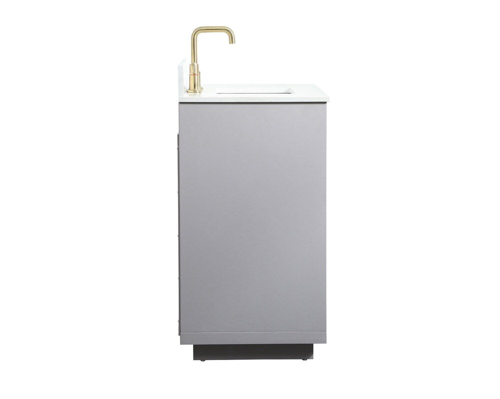 Elegant Furniture & Lighting - Blake 30 inch Single bathroom vanity in grey with backsplash - VF19430GR-BS veiw 7