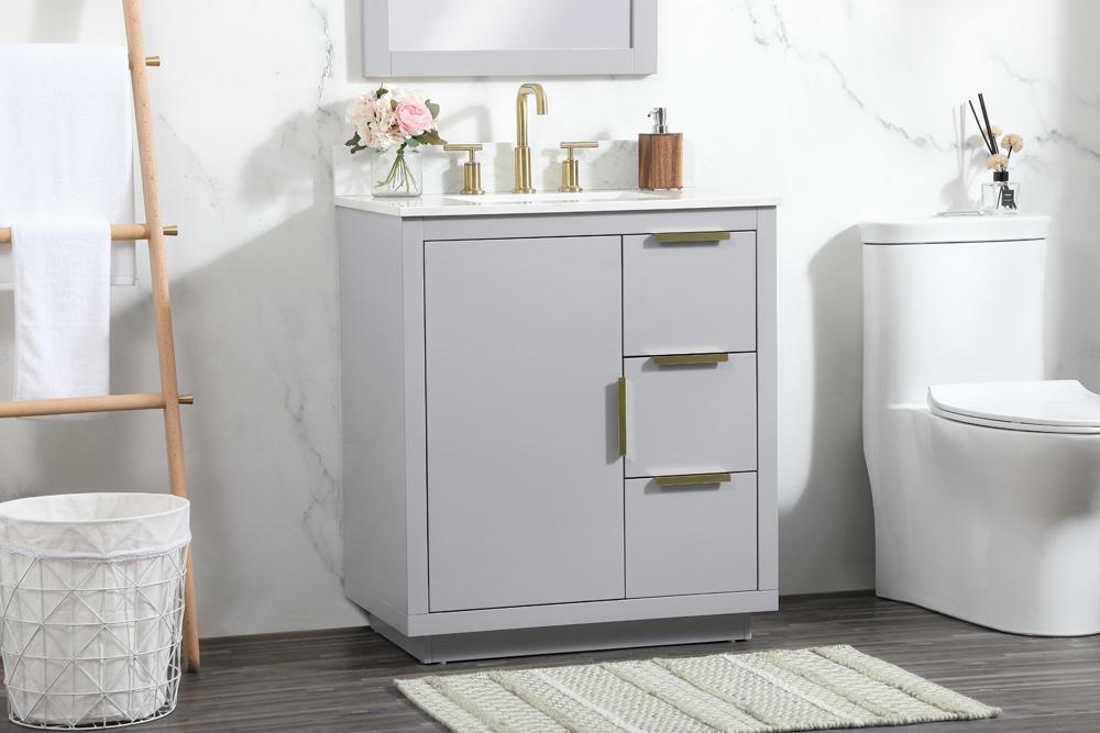 Elegant Furniture & Lighting - Blake 30 inch Single bathroom vanity in grey with backsplash - VF19430GR-BS veiw 9