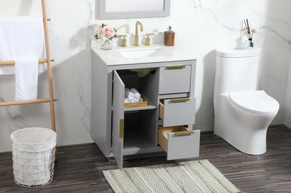 Elegant Furniture & Lighting - Blake 30 inch Single bathroom vanity in grey with backsplash - VF19430GR-BS veiw 10