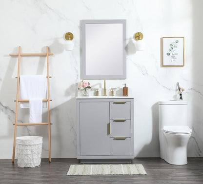 Elegant Furniture & Lighting - Blake 30 inch Single bathroom vanity in grey with backsplash - VF19430GR-BS veiw 11