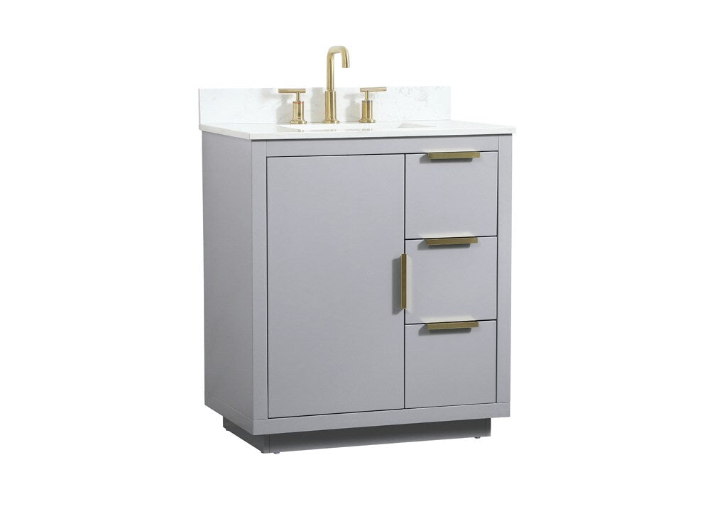 Elegant Furniture & Lighting - Blake 30 inch Single bathroom vanity in grey with backsplash - VF19430GR-BS veiw 14