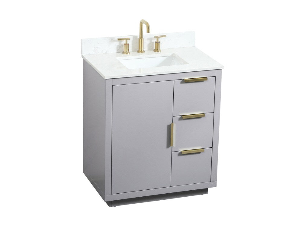 Elegant Furniture & Lighting - Blake 30 inch Single bathroom vanity in grey with backsplash - VF19430GR-BS veiw 15