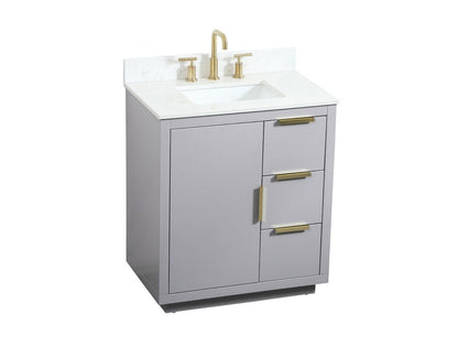 Elegant Furniture & Lighting - Blake 30 inch Single bathroom vanity in grey with backsplash - VF19430GR-BS veiw 15