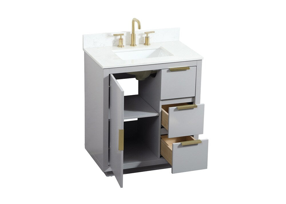 Elegant Furniture & Lighting - Blake 30 inch Single bathroom vanity in grey with backsplash - VF19430GR-BS veiw 16