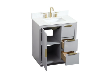 Elegant Furniture & Lighting - Blake 30 inch Single bathroom vanity in grey with backsplash - VF19430GR-BS veiw 16