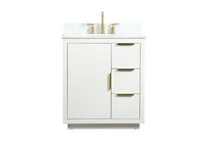 Elegant Furniture & Lighting - Blake 30 inch Single bathroom vanity in white with backsplash - VF19430WH-BS veiw 1