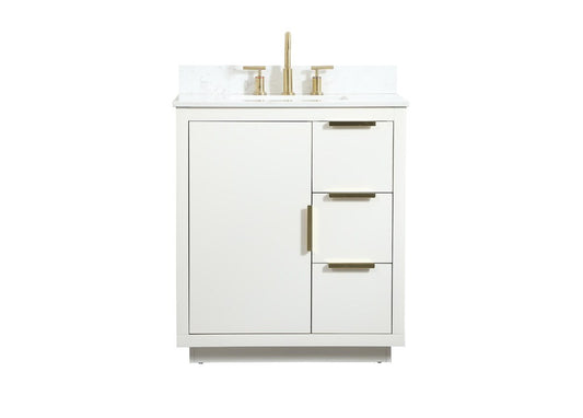 Elegant Furniture & Lighting - Blake 30 inch Single bathroom vanity in white with backsplash - VF19430WH-BS veiw 1