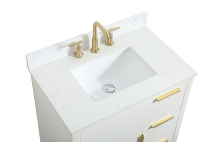 Elegant Furniture & Lighting - Blake 30 inch Single bathroom vanity in white with backsplash - VF19430WH-BS veiw 3