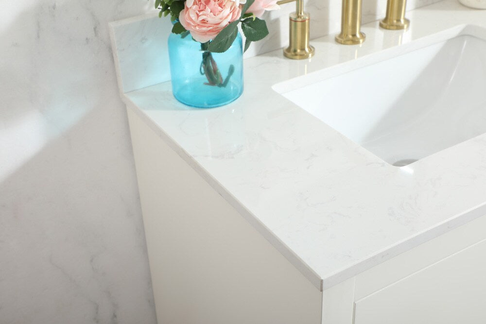Elegant Furniture & Lighting - Blake 30 inch Single bathroom vanity in white with backsplash - VF19430WH-BS veiw 12