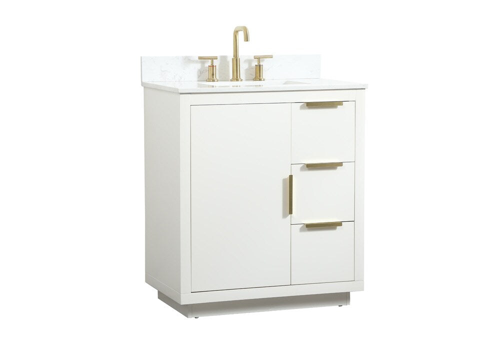 Elegant Furniture & Lighting - Blake 30 inch Single bathroom vanity in white with backsplash - VF19430WH-BS veiw 14