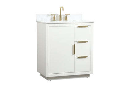 Elegant Furniture & Lighting - Blake 30 inch Single bathroom vanity in white with backsplash - VF19430WH-BS veiw 14