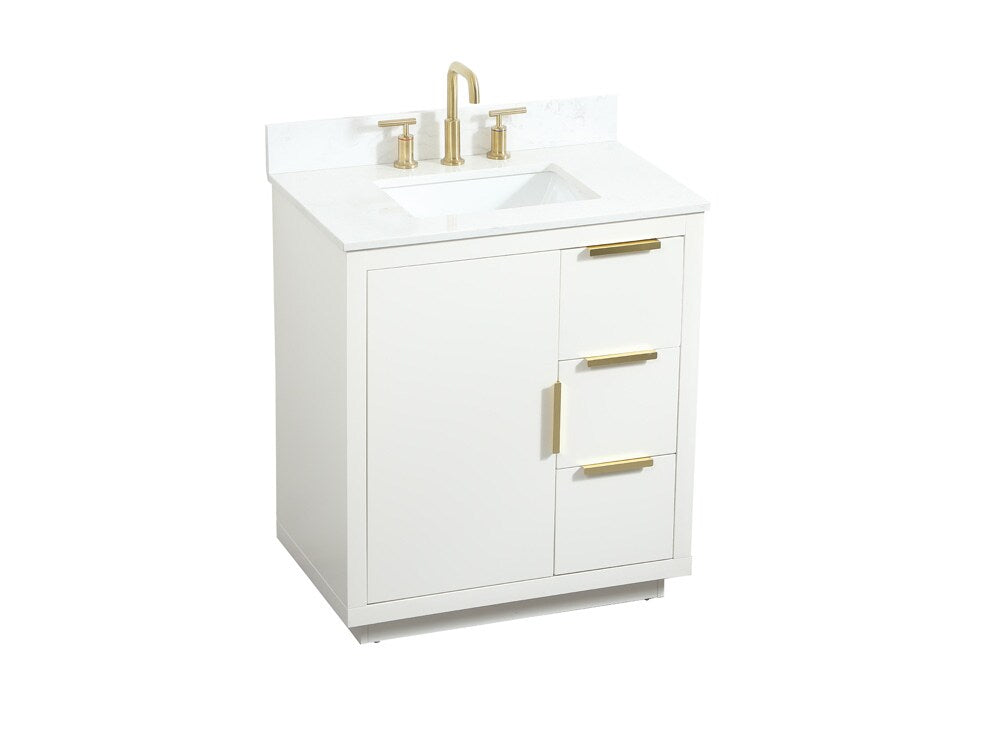 Elegant Furniture & Lighting - Blake 30 inch Single bathroom vanity in white with backsplash - VF19430WH-BS veiw 15