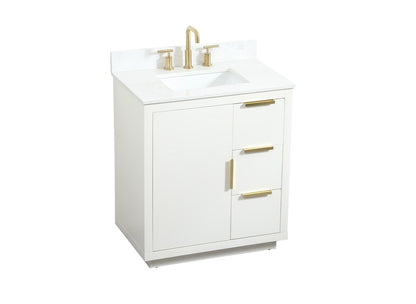 Elegant Furniture & Lighting - Blake 30 inch Single bathroom vanity in white with backsplash - VF19430WH-BS veiw 15