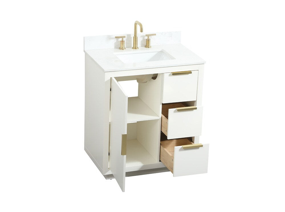 Elegant Furniture & Lighting - Blake 30 inch Single bathroom vanity in white with backsplash - VF19430WH-BS veiw 16