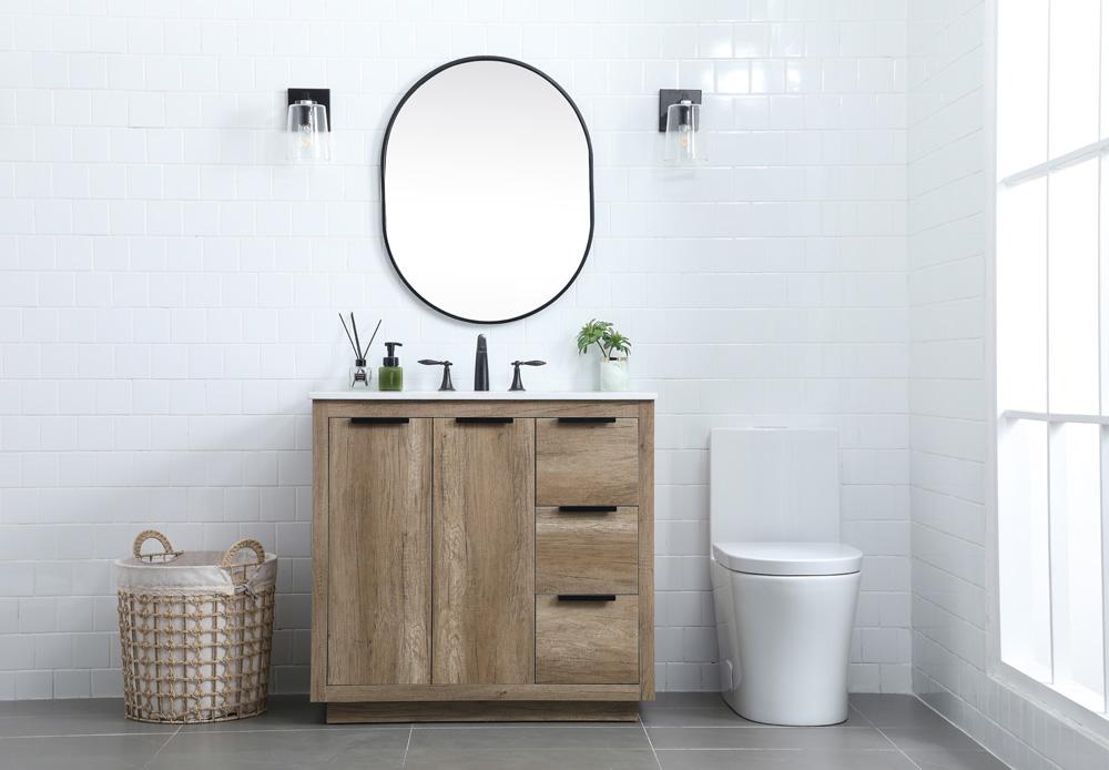 Elegant Furniture & Lighting - Blake 36 Inch SIngle Bathroom Vanity In Natural Oak - VF19436NT veiw 5