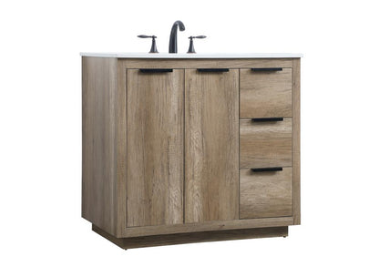 Elegant Furniture & Lighting - Blake 36 Inch SIngle Bathroom Vanity In Natural Oak - VF19436NT veiw 8