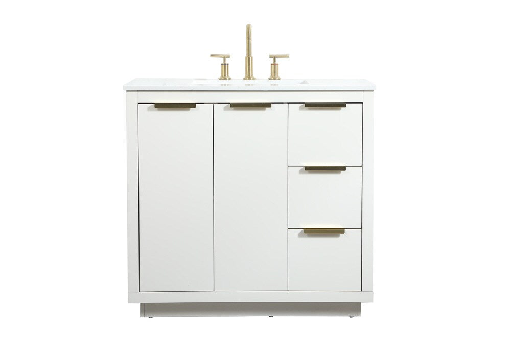 Elegant Furniture & Lighting - Blake 36 inch Single bathroom vanity in white - VF19436WH veiw 1