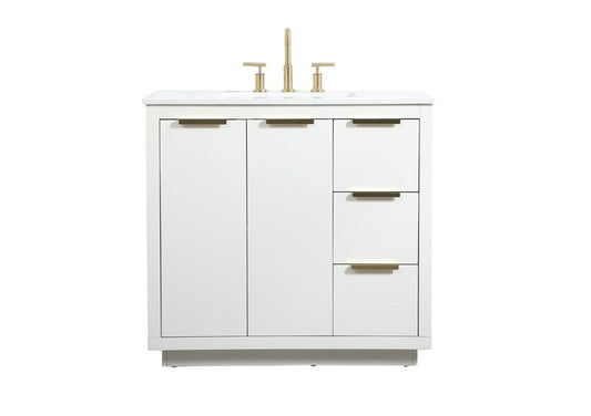 Elegant Furniture & Lighting - Blake 36 inch Single bathroom vanity in white - VF19436WH veiw 1