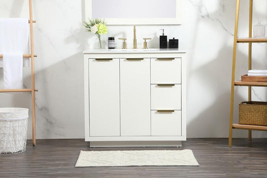 Elegant Furniture & Lighting - Blake 36 inch Single bathroom vanity in white - VF19436WH veiw 2