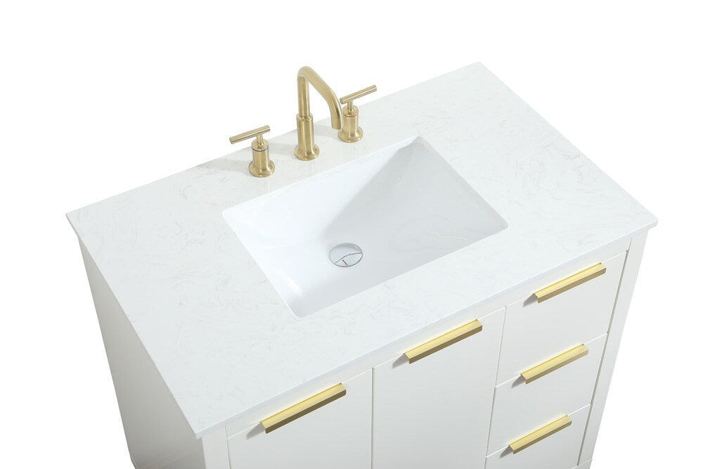 Elegant Furniture & Lighting - Blake 36 inch Single bathroom vanity in white - VF19436WH veiw 3
