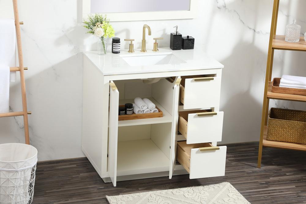 Elegant Furniture & Lighting - Blake 36 inch Single bathroom vanity in white - VF19436WH veiw 10