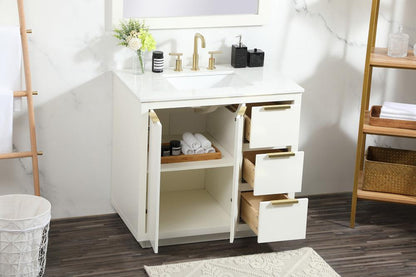 Elegant Furniture & Lighting - Blake 36 inch Single bathroom vanity in white - VF19436WH veiw 10