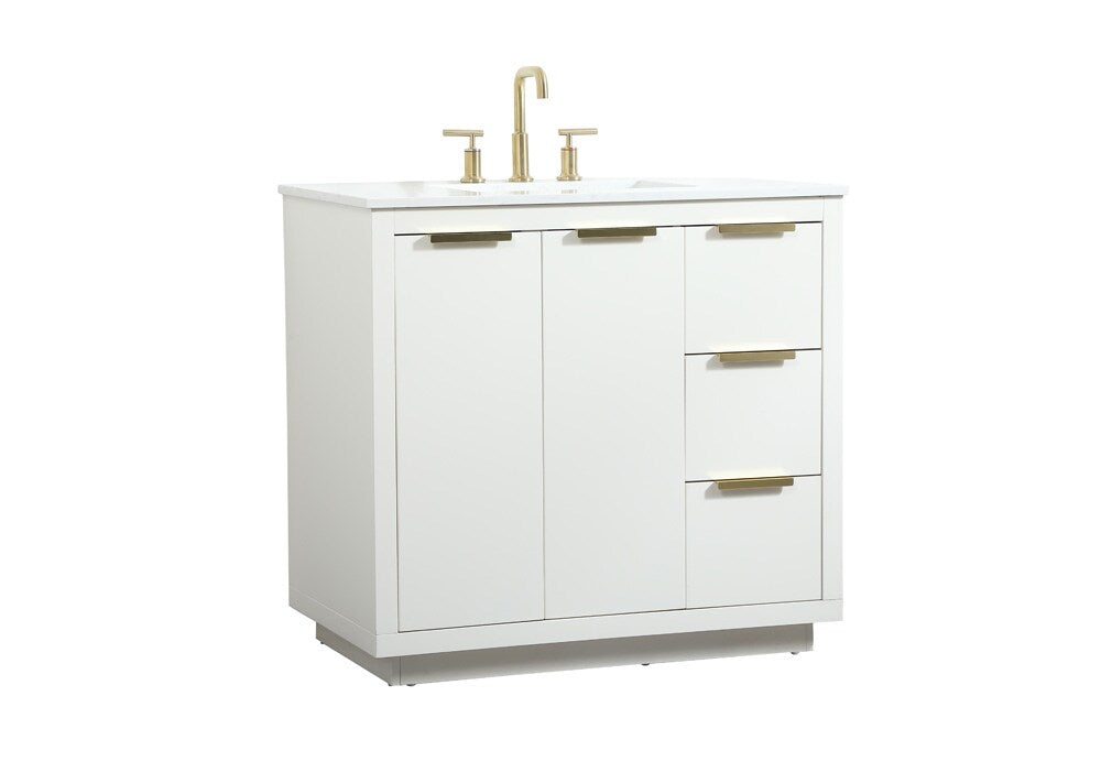Elegant Furniture & Lighting - Blake 36 inch Single bathroom vanity in white - VF19436WH veiw 14