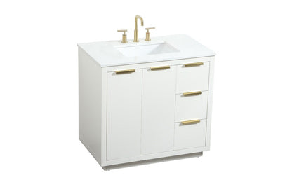Elegant Furniture & Lighting - Blake 36 inch Single bathroom vanity in white - VF19436WH veiw 15
