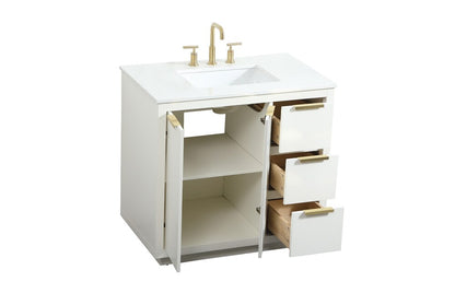 Elegant Furniture & Lighting - Blake 36 inch Single bathroom vanity in white - VF19436WH veiw 16