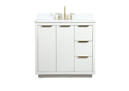 Elegant Furniture & Lighting - Blake 36 inch Single bathroom vanity in white with backsplash - VF19436WH-BS veiw 1