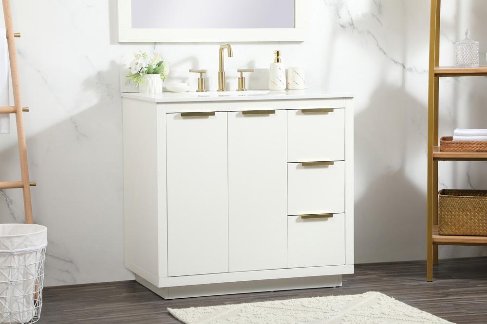 Elegant Furniture & Lighting - Blake 36 inch Single bathroom vanity in white with backsplash - VF19436WH-BS veiw 9