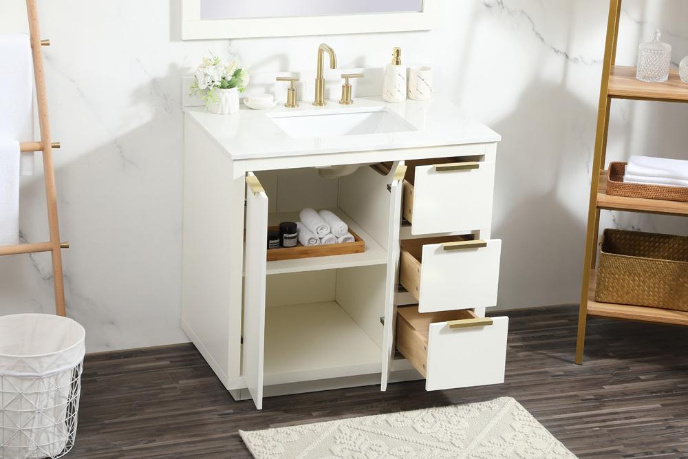 Elegant Furniture & Lighting - Blake 36 inch Single bathroom vanity in white with backsplash - VF19436WH-BS veiw 10