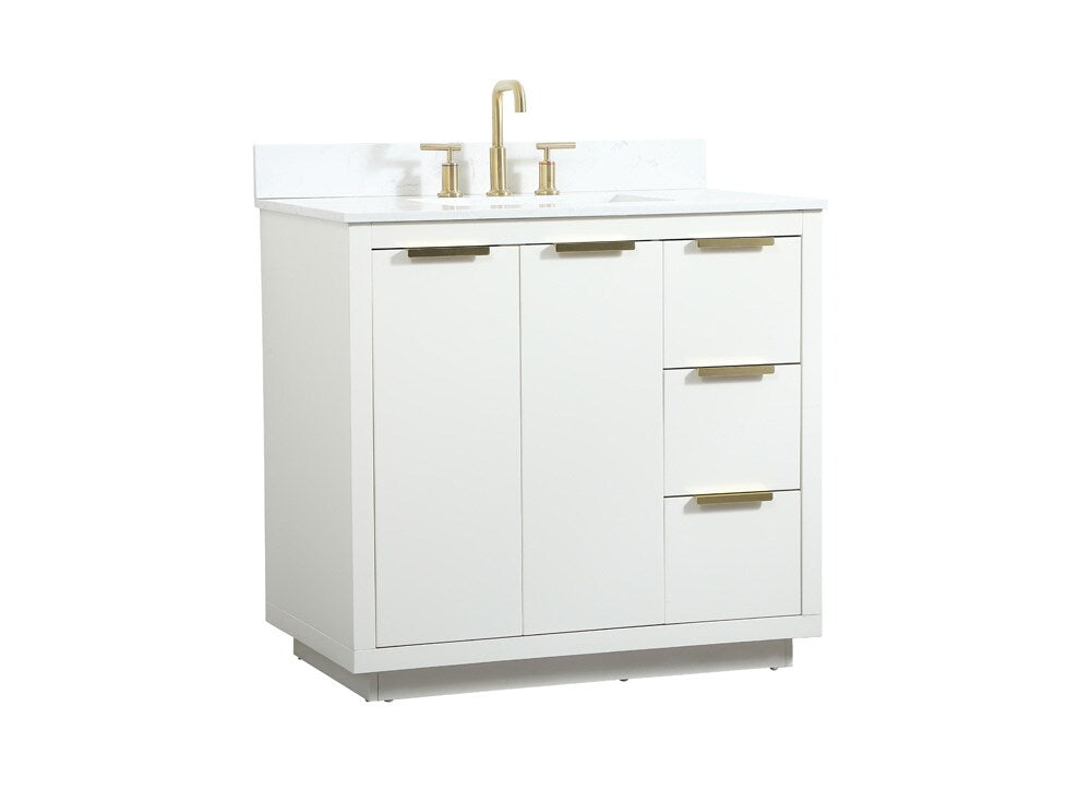 Elegant Furniture & Lighting - Blake 36 inch Single bathroom vanity in white with backsplash - VF19436WH-BS veiw 14