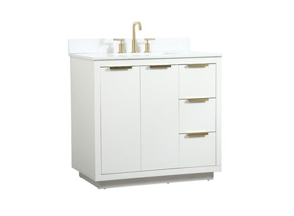 Elegant Furniture & Lighting - Blake 36 inch Single bathroom vanity in white with backsplash - VF19436WH-BS veiw 14