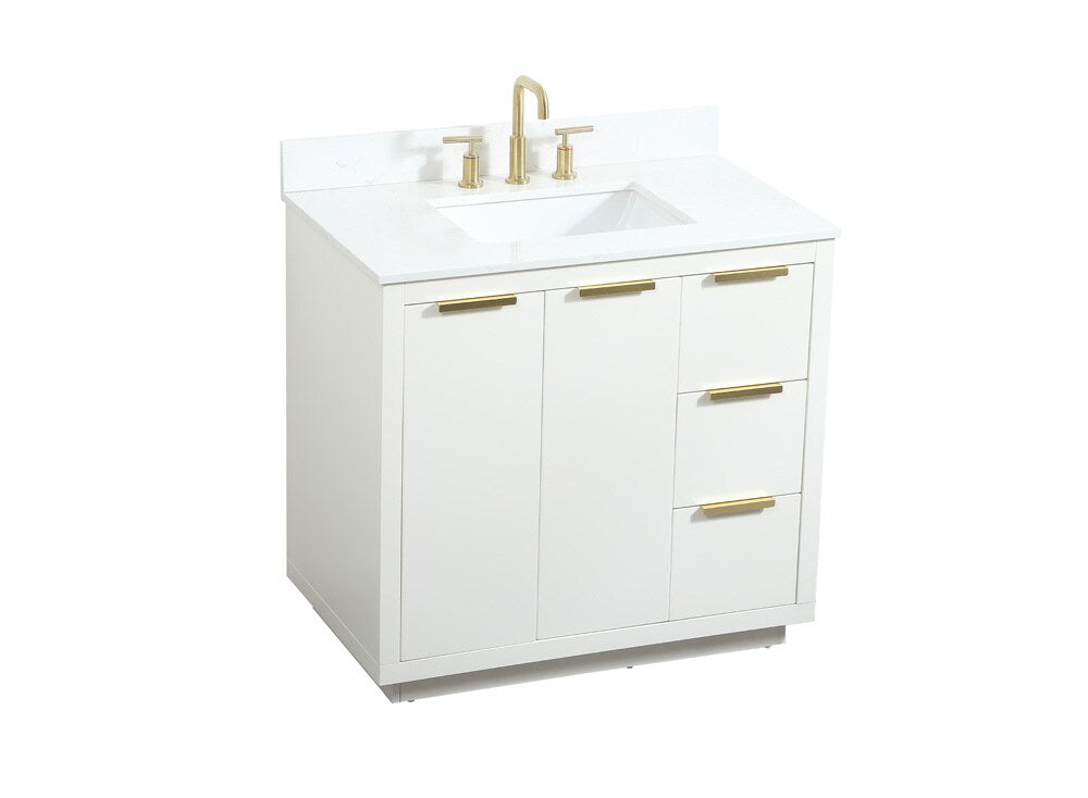 Elegant Furniture & Lighting - Blake 36 inch Single bathroom vanity in white with backsplash - VF19436WH-BS veiw 15