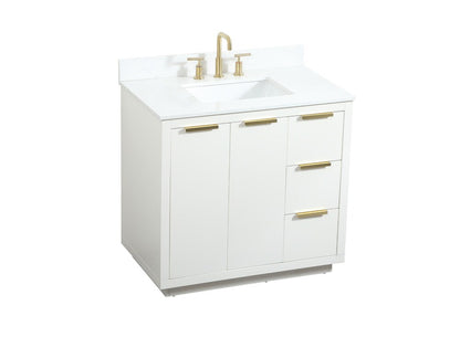 Elegant Furniture & Lighting - Blake 36 inch Single bathroom vanity in white with backsplash - VF19436WH-BS veiw 15