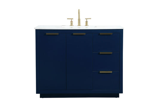 Elegant Furniture & Lighting - Blake 42 inch Single bathroom vanity in blue - VF19442BL veiw 1