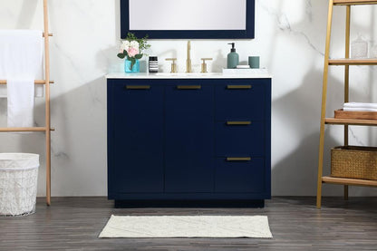 Elegant Furniture & Lighting - Blake 42 inch Single bathroom vanity in blue - VF19442BL veiw 2