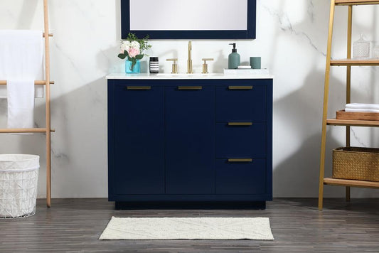 Elegant Furniture & Lighting - Blake 42 inch Single bathroom vanity in blue - VF19442BL veiw 2