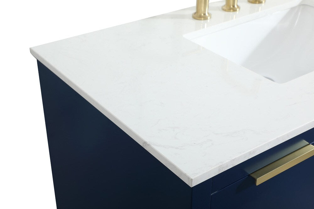 Elegant Furniture & Lighting - Blake 42 inch Single bathroom vanity in blue - VF19442BL veiw 4