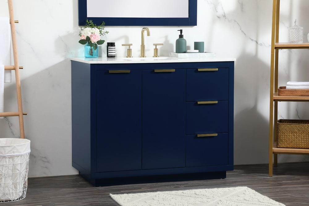 Elegant Furniture & Lighting - Blake 42 inch Single bathroom vanity in blue - VF19442BL veiw 9