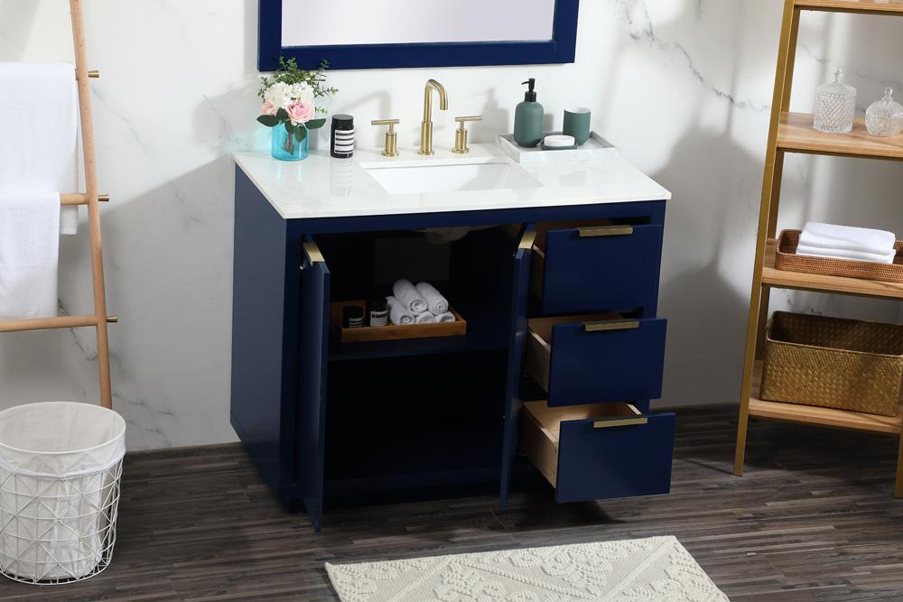 Elegant Furniture & Lighting - Blake 42 inch Single bathroom vanity in blue - VF19442BL veiw 10