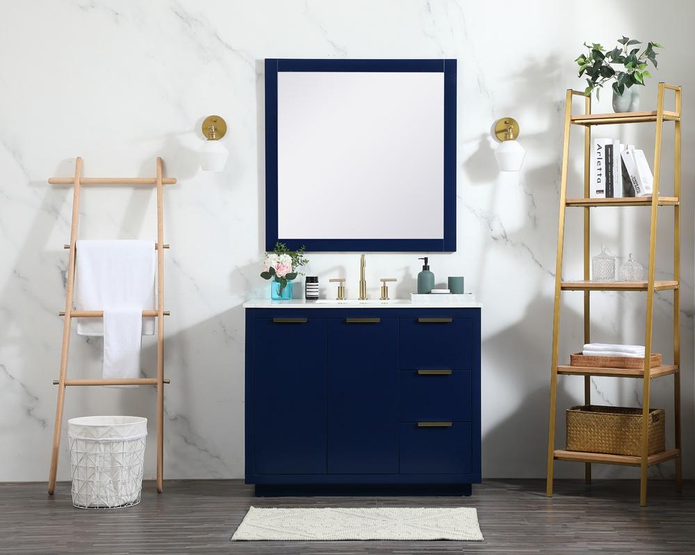 Elegant Furniture & Lighting - Blake 42 inch Single bathroom vanity in blue - VF19442BL veiw 11