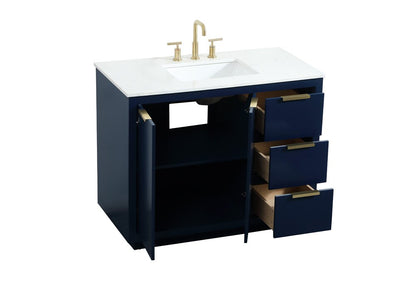 Elegant Furniture & Lighting - Blake 42 inch Single bathroom vanity in blue - VF19442BL veiw 16