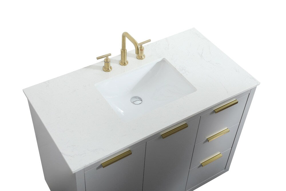 Elegant Furniture & Lighting - Blake 42 inch Single bathroom vanity in grey - VF19442GR veiw 3