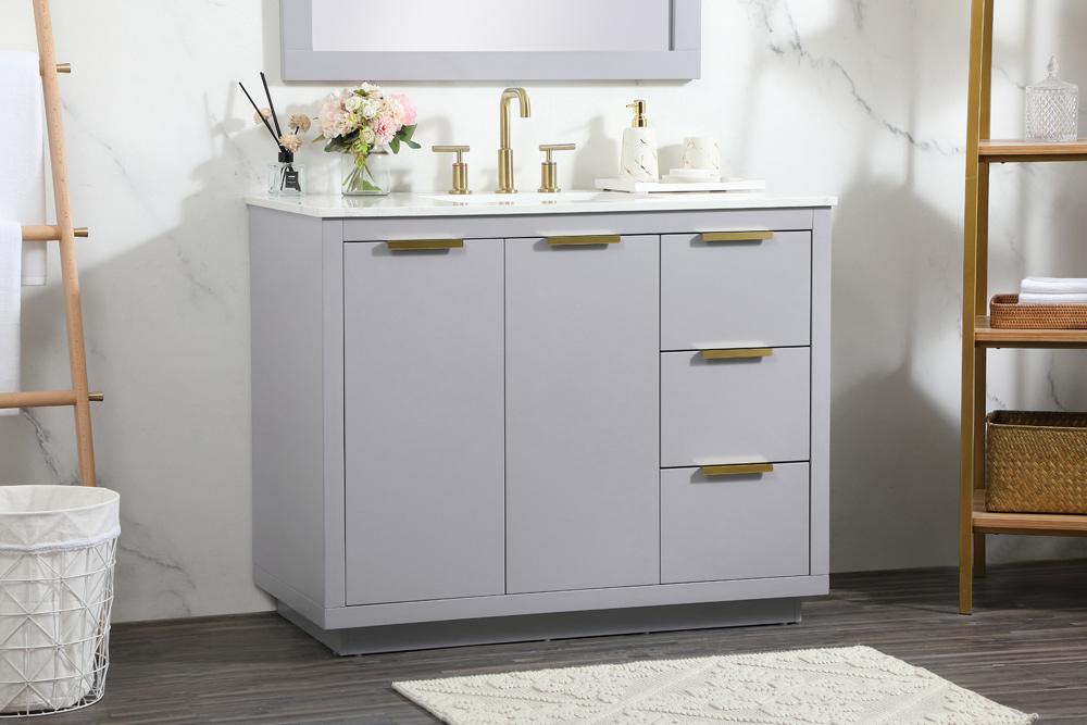 Elegant Furniture & Lighting - Blake 42 inch Single bathroom vanity in grey - VF19442GR veiw 9